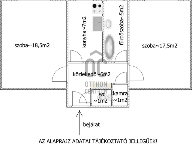 Eladó lakás Baja 56 nm