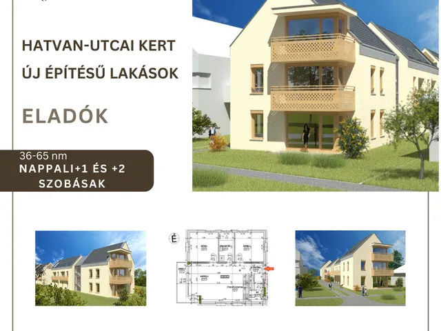 Eladó új építésű lakópark Debrecen, Hatvan utcai kert 35 nm