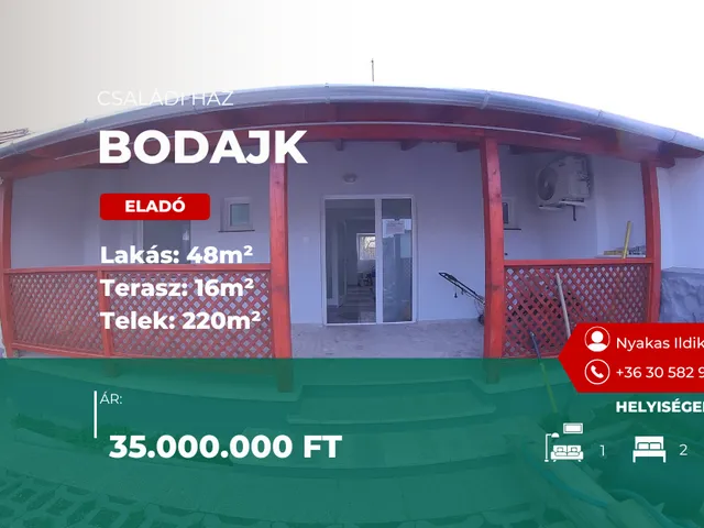 Eladó ház Bodajk 56 nm