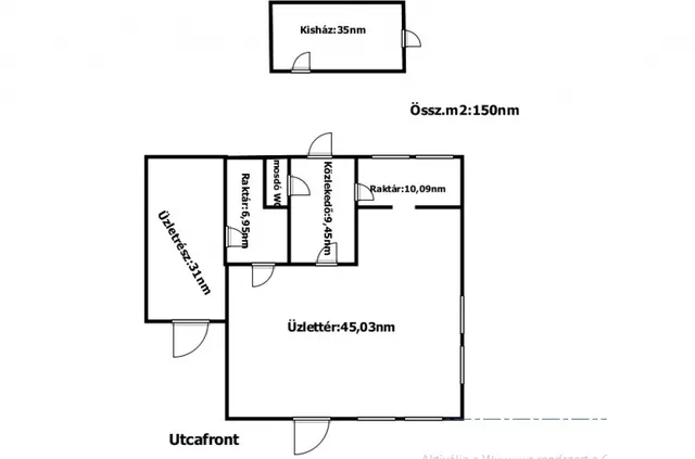 Eladó ház Hernád, fő útja mellett, 114-nm-es Ingatlan, 35-nm-es kis házzal eladó 150 nm