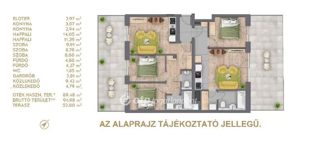 Eladó lakás Budapest IX. kerület, Rehabilitációs terület IX. ker. 94 nm