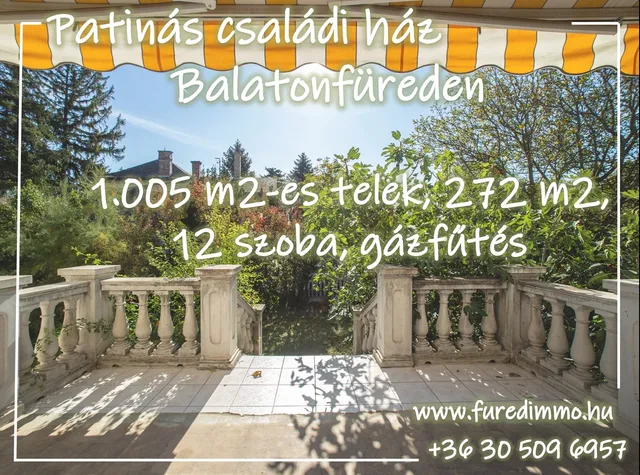 Balatonfüred eladó családi ház 12 szobás: 155 millió Ft