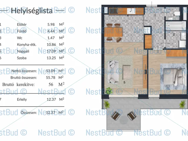 Eladó lakás Budapest XIV. kerület, Alsórákos, Bartl János utca 1 59 nm