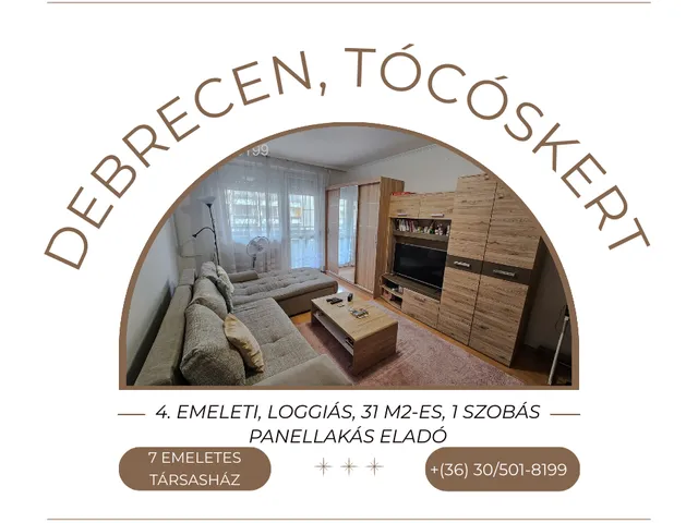 Eladó lakás Debrecen, Tócóskert 31 nm
